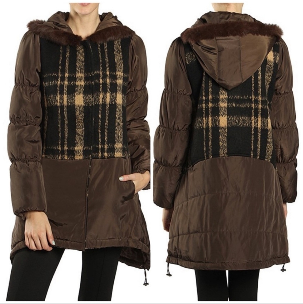 New Ryu Plaid Puffer Coat
